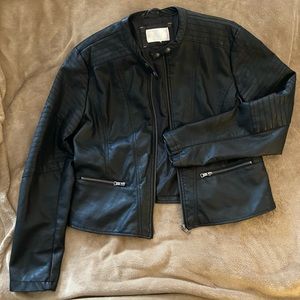Black faux leather jacket
